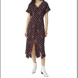 Maje Horse Bit Print Midi Dress